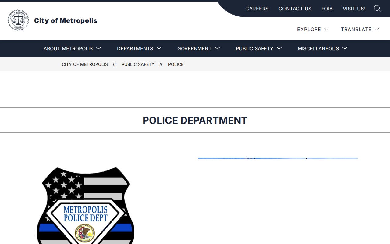 Official Metropolis Police Department contact and records page